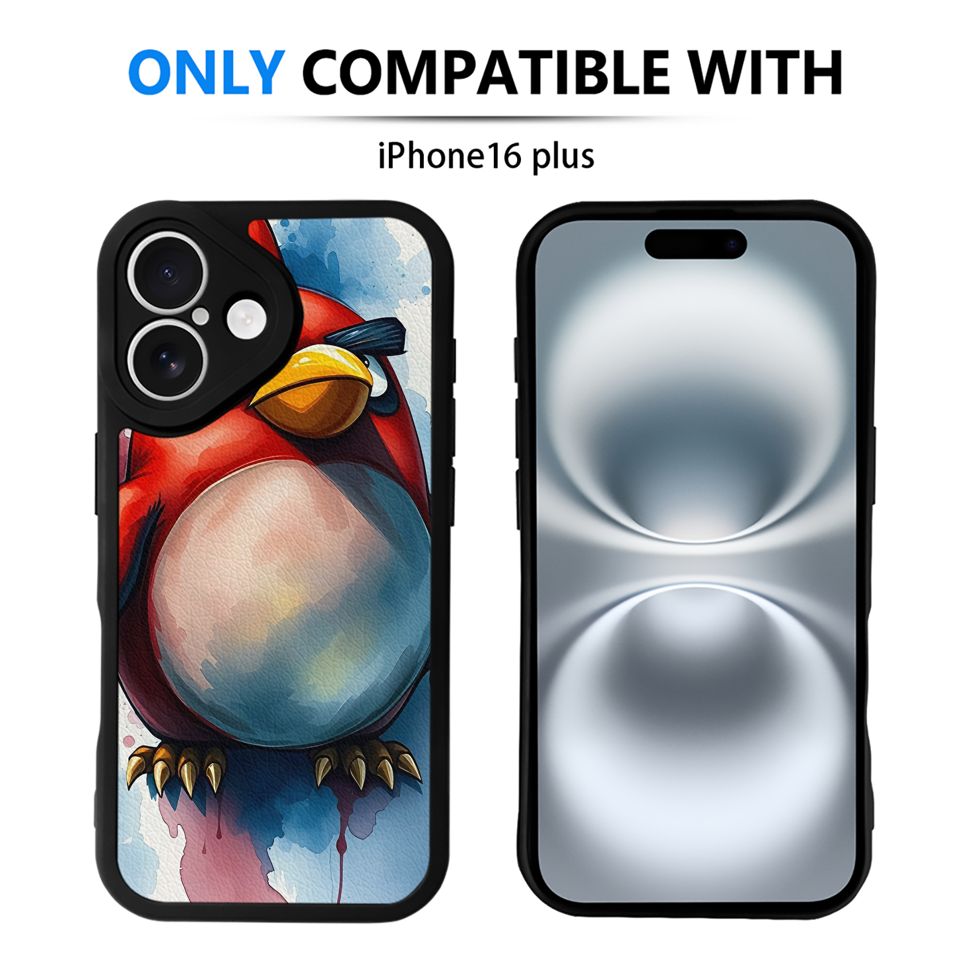 （画像用） Angry Birds アングリーバード 【iPhone 16シリーズ対応】シリコンスマホケース（レザー調） 材質：シリコン
